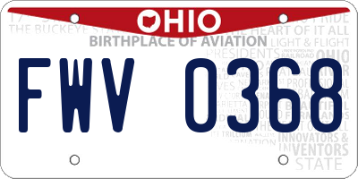 OH license plate FWV0368