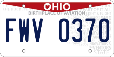 OH license plate FWV0370