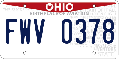 OH license plate FWV0378