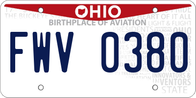 OH license plate FWV0380