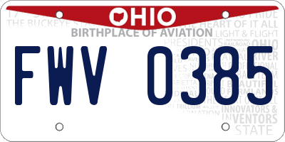 OH license plate FWV0385