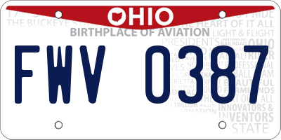 OH license plate FWV0387