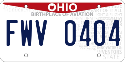 OH license plate FWV0404