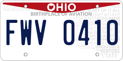 OH license plate FWV0410