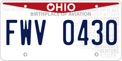 OH license plate FWV0430