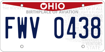 OH license plate FWV0438