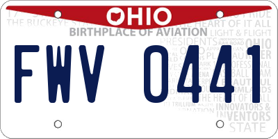 OH license plate FWV0441