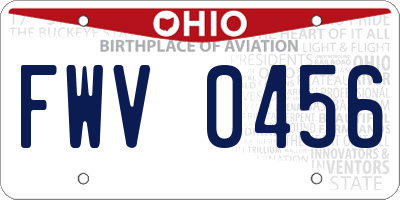 OH license plate FWV0456