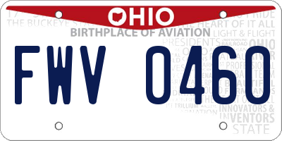 OH license plate FWV0460