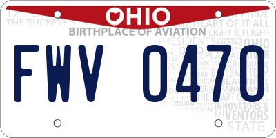 OH license plate FWV0470