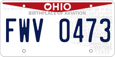 OH license plate FWV0473