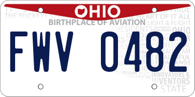 OH license plate FWV0482