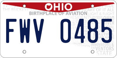 OH license plate FWV0485