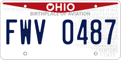 OH license plate FWV0487