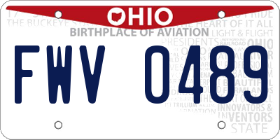 OH license plate FWV0489