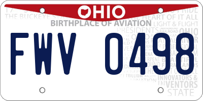 OH license plate FWV0498