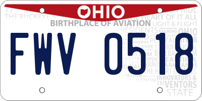 OH license plate FWV0518