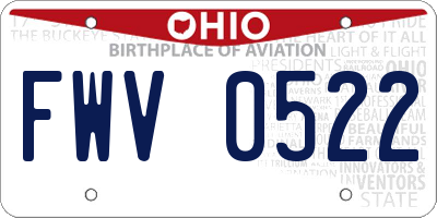 OH license plate FWV0522