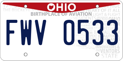 OH license plate FWV0533