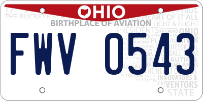 OH license plate FWV0543