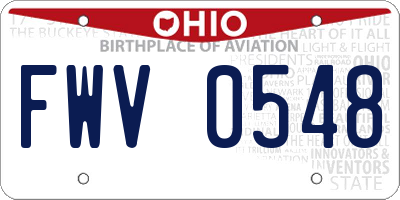 OH license plate FWV0548