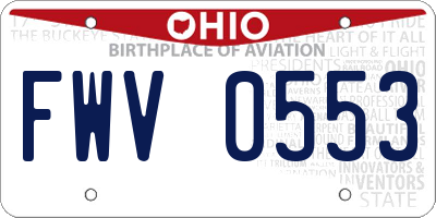OH license plate FWV0553