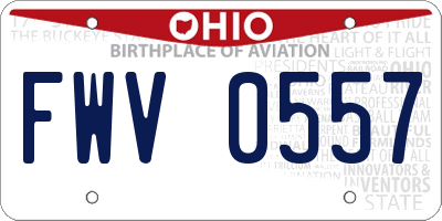 OH license plate FWV0557