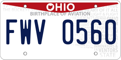OH license plate FWV0560