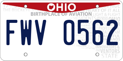 OH license plate FWV0562