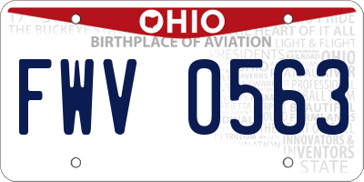 OH license plate FWV0563