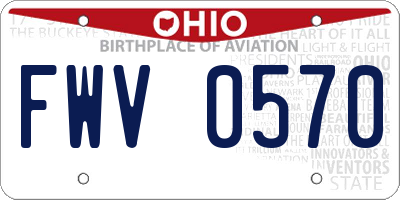 OH license plate FWV0570