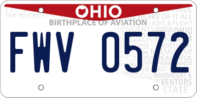 OH license plate FWV0572