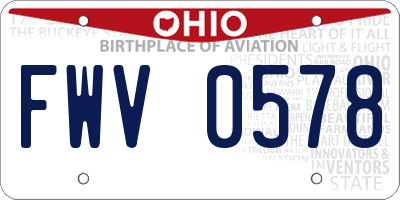 OH license plate FWV0578