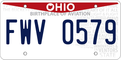 OH license plate FWV0579