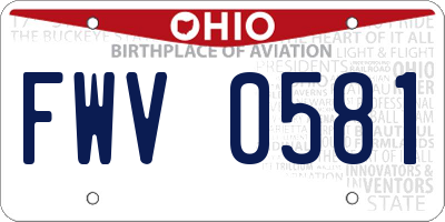OH license plate FWV0581