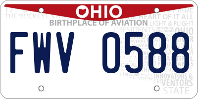 OH license plate FWV0588