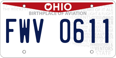 OH license plate FWV0611