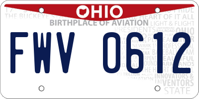 OH license plate FWV0612