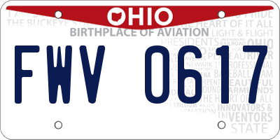 OH license plate FWV0617