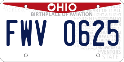 OH license plate FWV0625