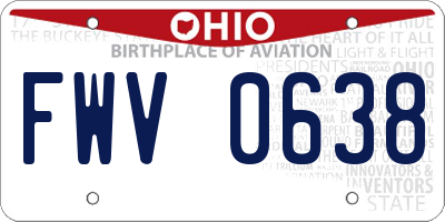 OH license plate FWV0638