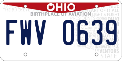 OH license plate FWV0639