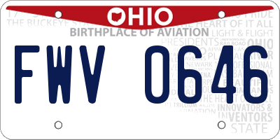 OH license plate FWV0646