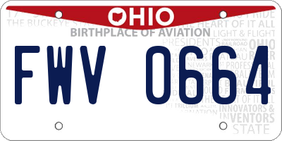 OH license plate FWV0664