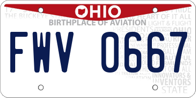 OH license plate FWV0667