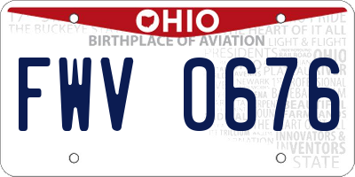 OH license plate FWV0676