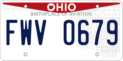 OH license plate FWV0679