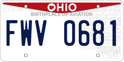 OH license plate FWV0681
