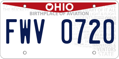 OH license plate FWV0720