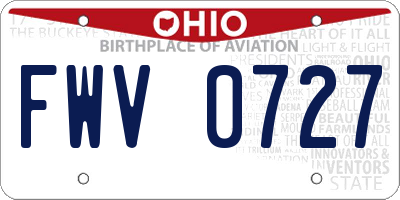 OH license plate FWV0727